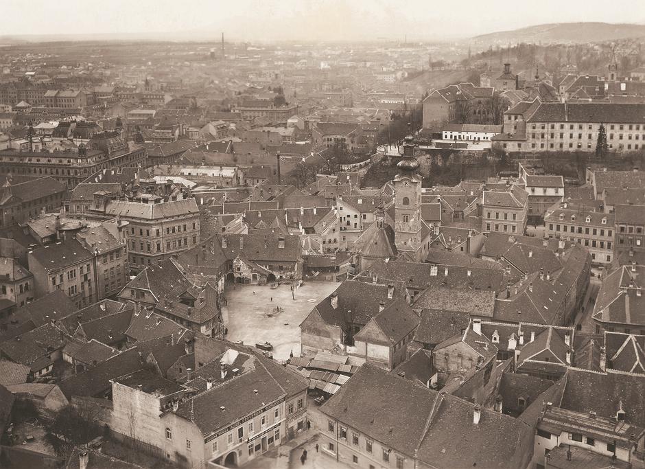 Dolac 1927. godine, pogled s Katedrale